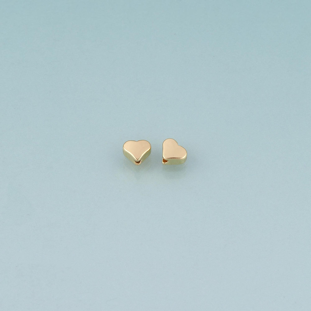 18K Gold Filled Heart Bead,Minimalist Heart Spacer Bead Bracelet Necklace for DIY Jewelry Making Supply