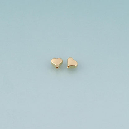 18K Gold Filled Heart Bead,Minimalist Heart Spacer Bead Bracelet Necklace for DIY Jewelry Making Supply