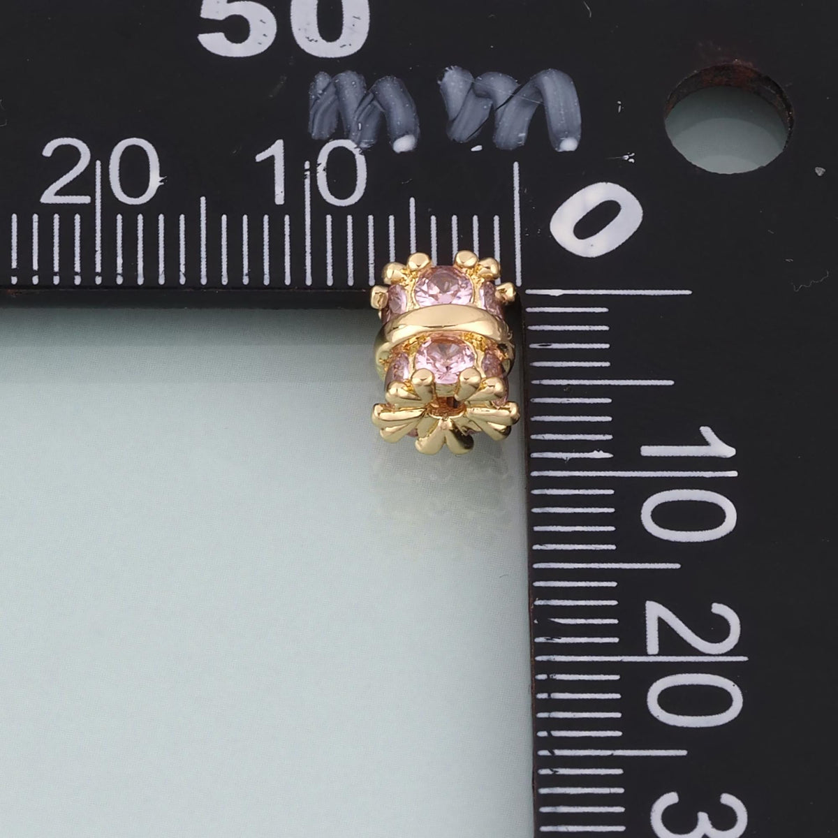 18K Gold Filled CZ Barrel Bead,Exquisite Barrel Spacer Bead Bracelet Necklace for DIY Jewelry Making Supply