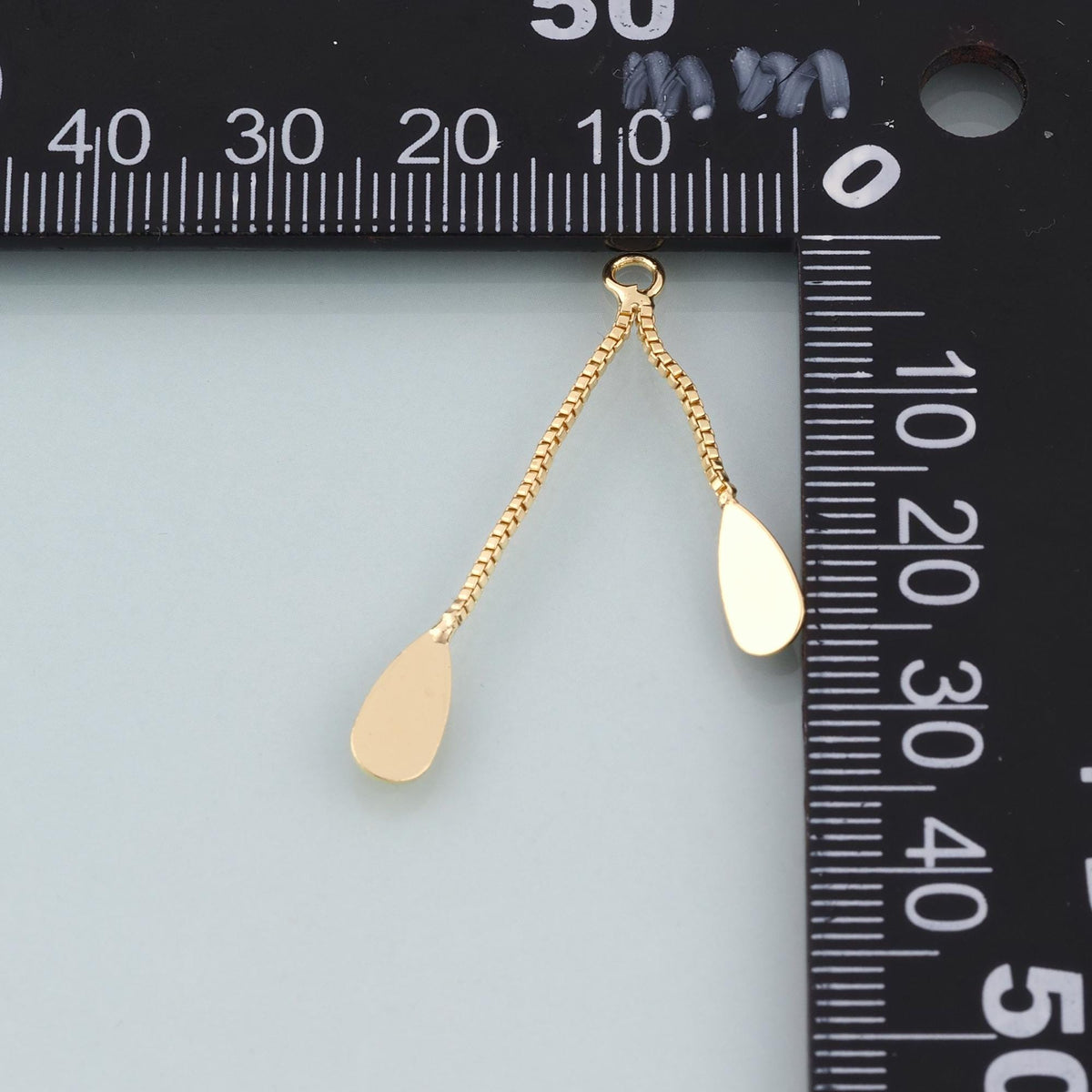 18K Gold Filled Droplet Tassel Pendant,Droplet Tassel Charm Bracelet Necklace for DIY Jewelry Making Supply