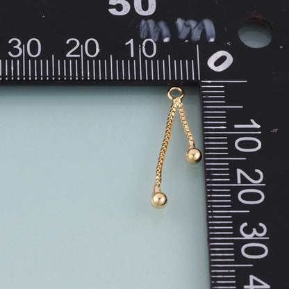 18K Gold Filled Round Tassel Pendant,Round Tassel Charm Bracelet Necklace for DIY Jewelry Making Supply