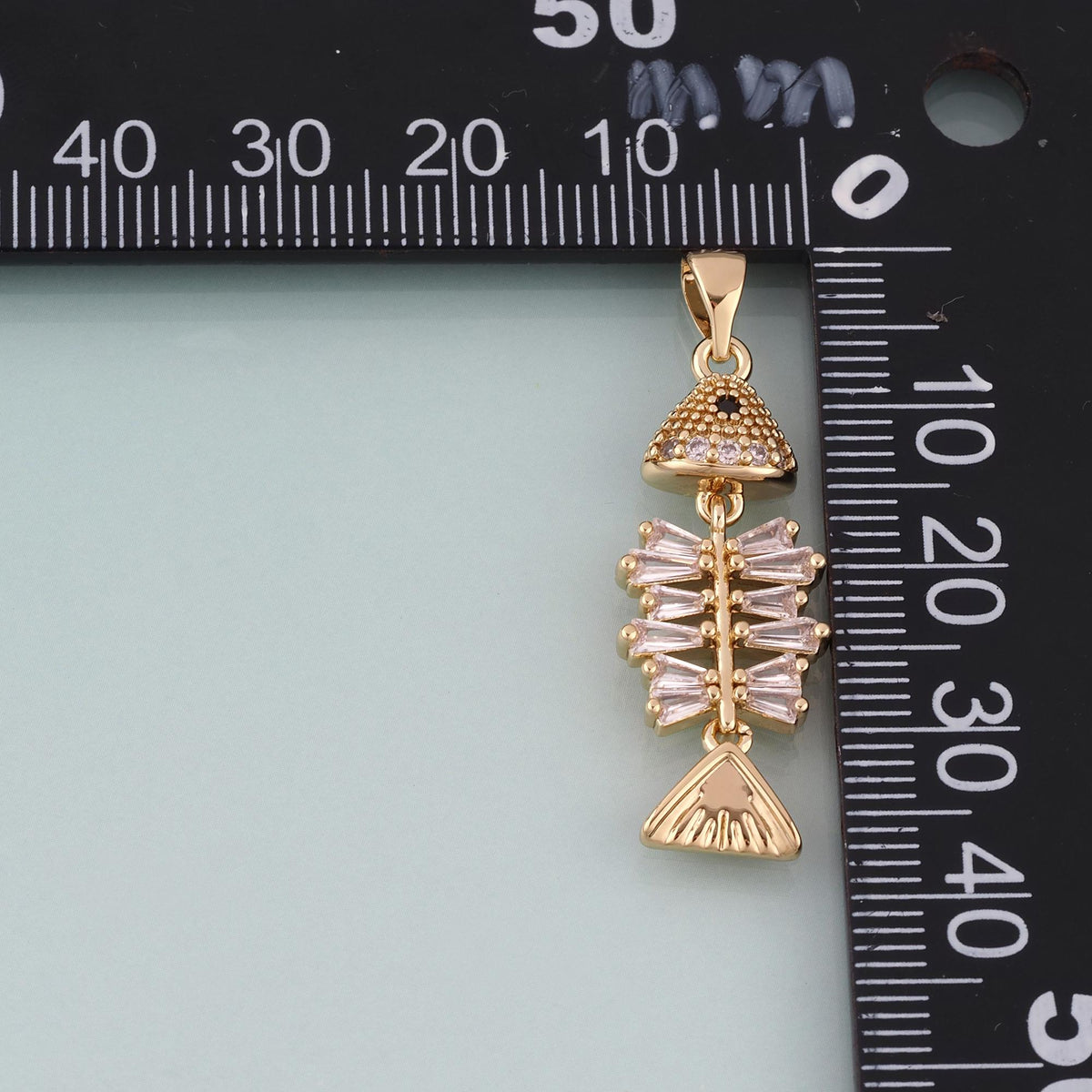 18K Gold Filled Crystal Fish Charm Pendant for Jewelry Making