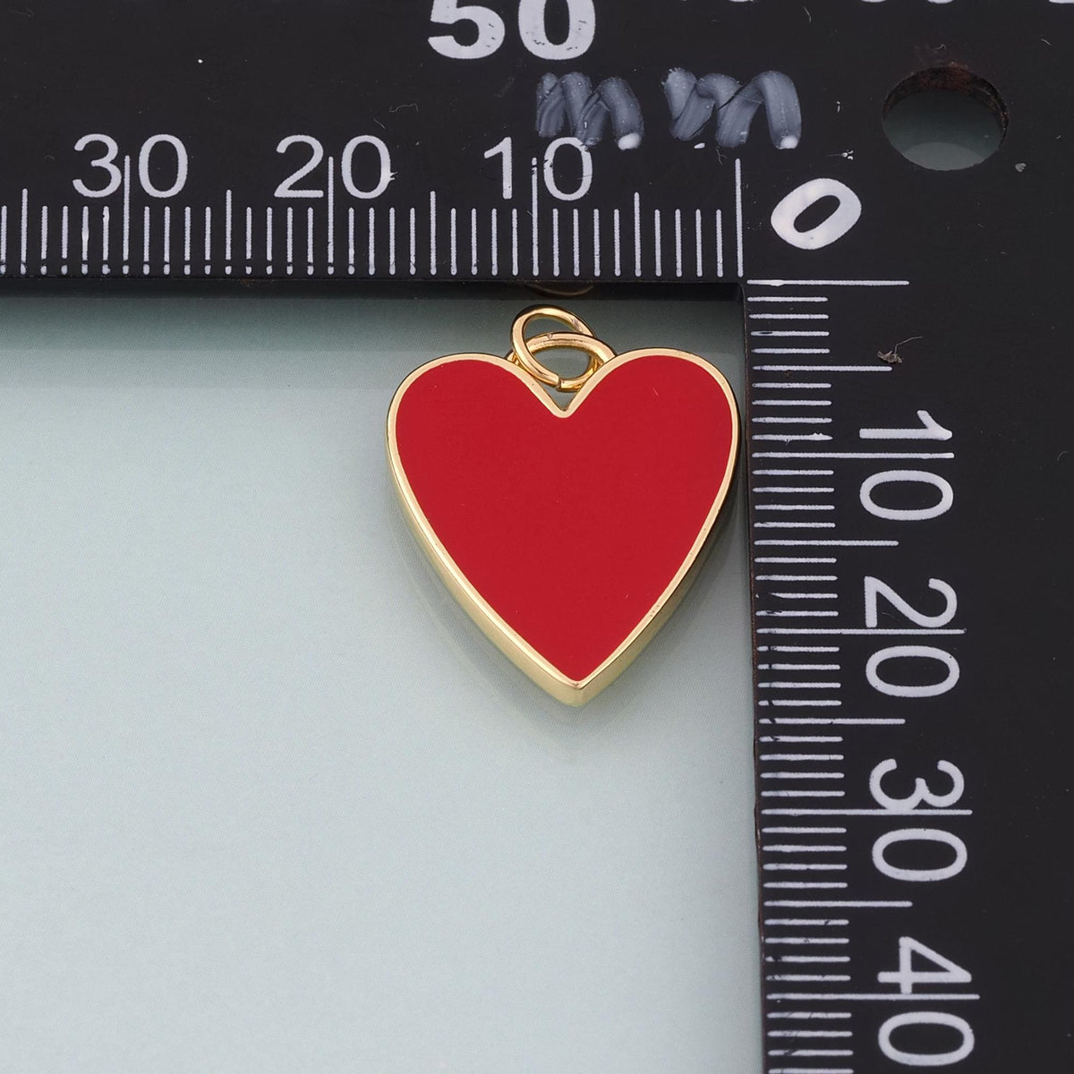 18K Gold Filled Enamel Heart Charm Pendant for Jewelry Making