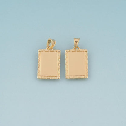 18K Gold Filled Rectangle Pendant,Minimalist Charm Bracelet Necklace for DIY Jewelry Making Supply