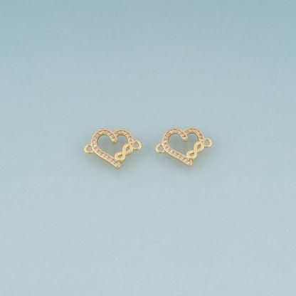 18K Gold Filled CZ Infinity Heart Connector,Infinity Symbol Connector Bracelet Necklace for DIY Jewelry Making Supply