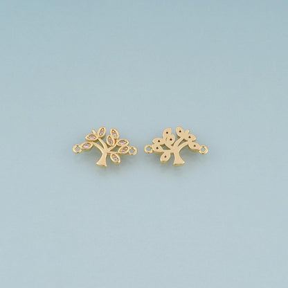 18K Gold Filled Cubic Zirconia Tree Connector for Jewelry Making