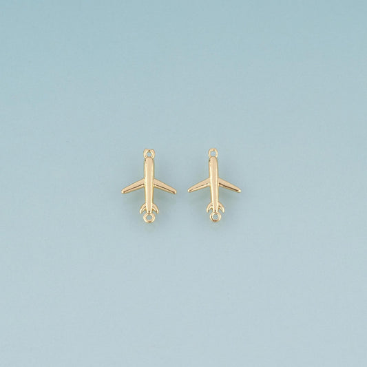 18K Gold Filled Airplane Connector,Minimalist Charm Connector Bracelet Necklace for DIY Jewelry Making Supply