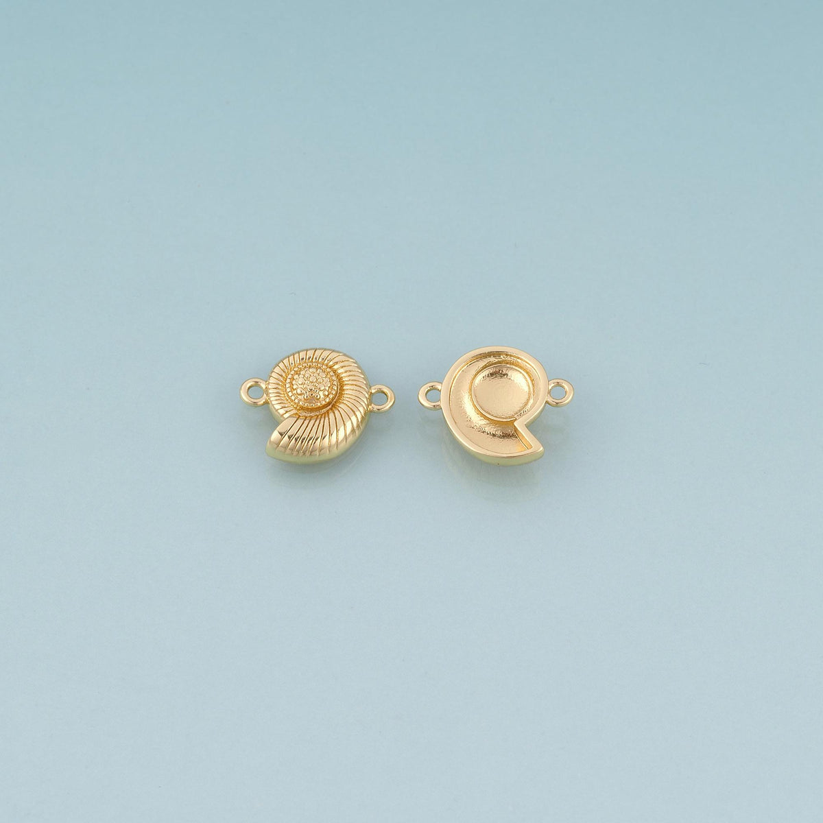 18K Gold Filled Nautilus Connector,Ocean Charm Connector Bracelet Necklace for DIY Jewelry Making Supply