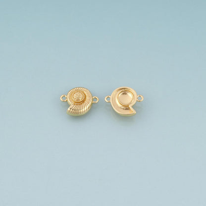 18K Gold Filled Nautilus Connector,Ocean Charm Connector Bracelet Necklace for DIY Jewelry Making Supply