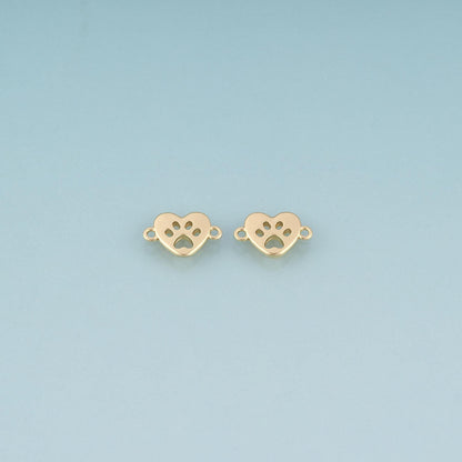 18K Gold Filled Heart Connector for Jewelry Making
