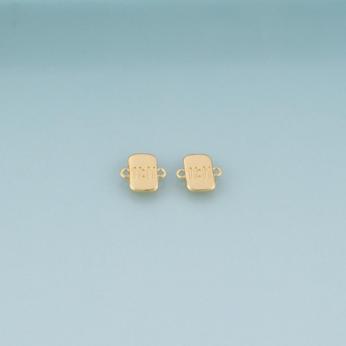 18K Gold Filled Rectangle Connector,Minimalist Ins Charm Connector Bracelet Necklace for DIY Jewelry Making Supply