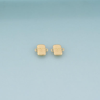 18K Gold Filled Rectangle Connector,Minimalist Ins Charm Connector Bracelet Necklace for DIY Jewelry Making Supply
