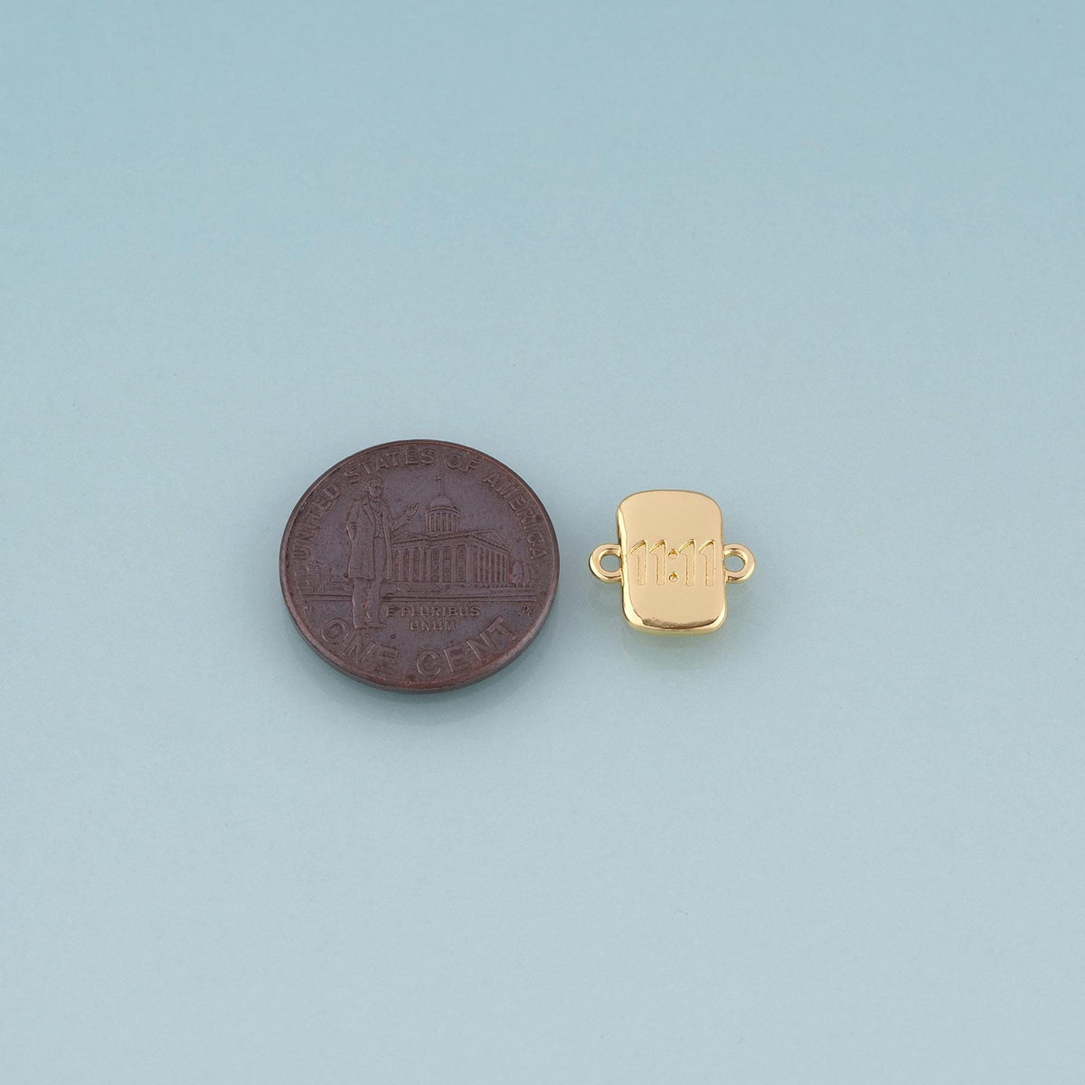 18K Gold Filled Rectangle Connector,Minimalist Ins Charm Connector Bracelet Necklace for DIY Jewelry Making Supply