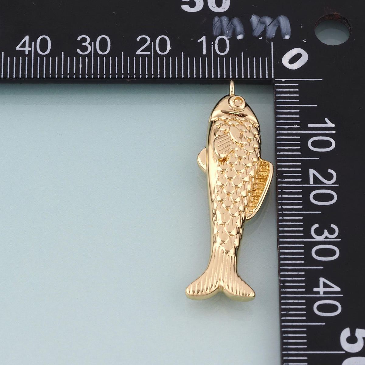18K Gold Filled Koi Fish Pendant,Lucky Fish Charm Bracelet Necklace for DIY Jewelry Making Supply