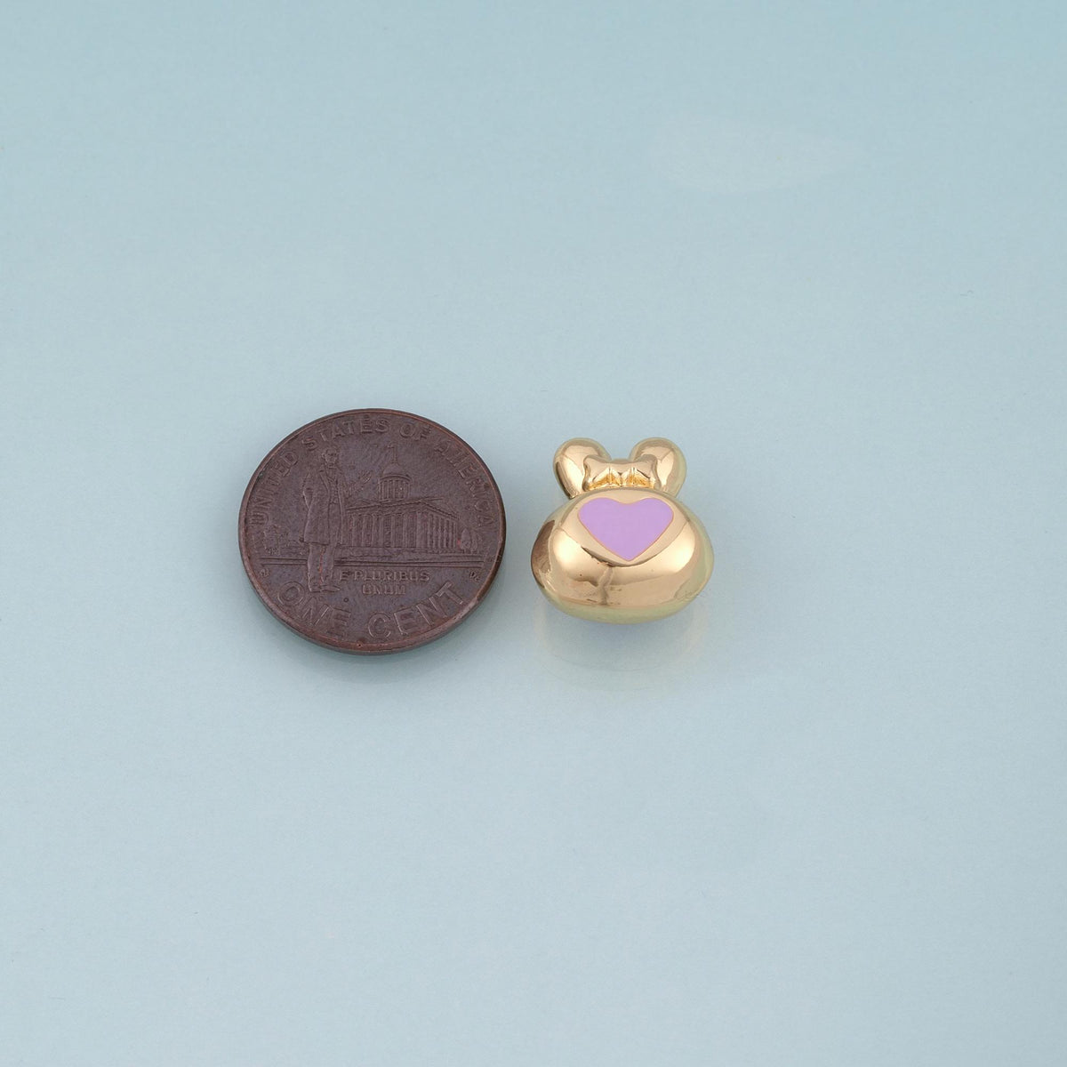 18K Gold Filled Enamel Rabbit Bead,Cute Spacer Bead Bracelet Necklace for DIY Jewelry Making Supply