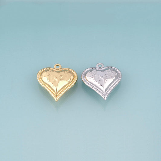 18K Gold Filled Angel Wing Heart Pendant,Minimalist Charm Bracelet Necklace for DIY Jewelry Making Supply