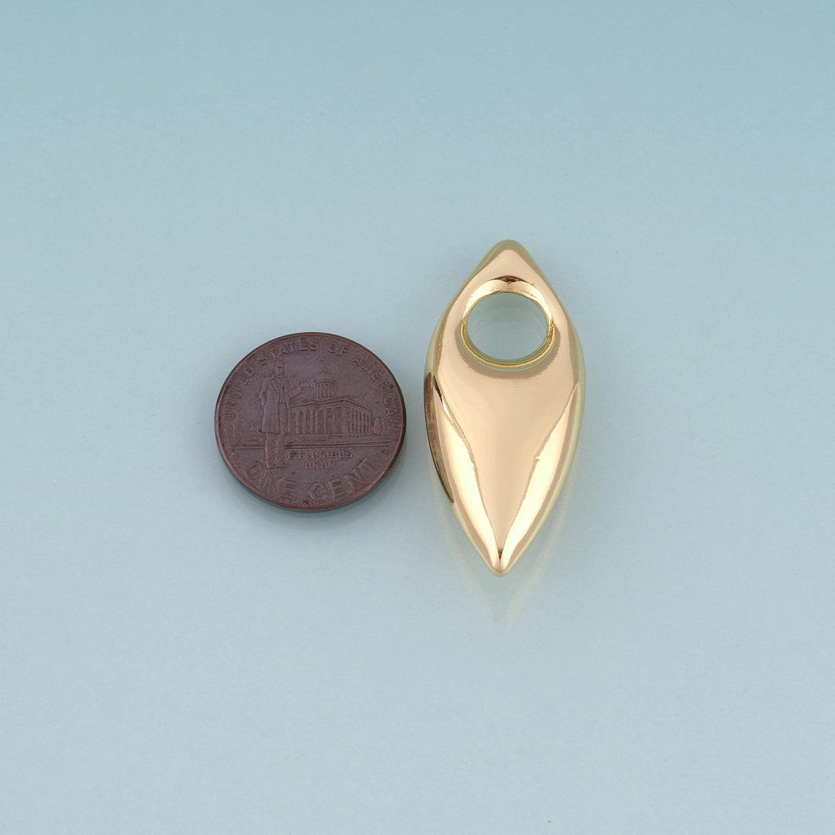 18K Gold Filled Fusiform Pendant,Minimalist Charm Bracelet Necklace for DIY Jewelry Making Supply