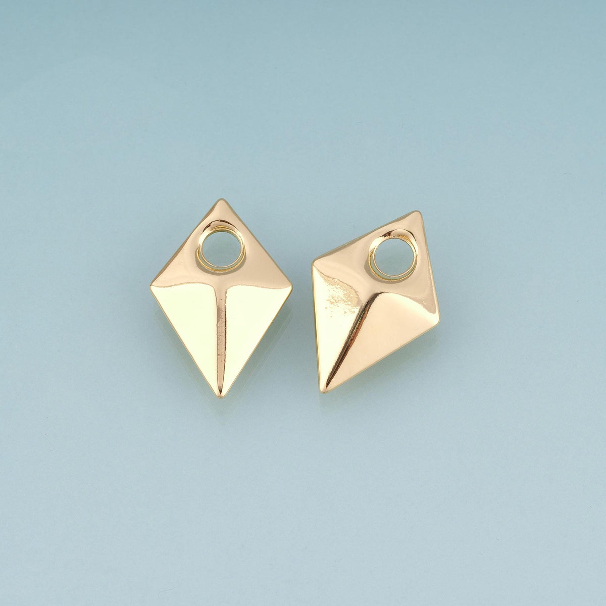 18K Gold Filled Rhombus Pendant,Minimalist Charm Bracelet Necklace for DIY Jewelry Making Supply
