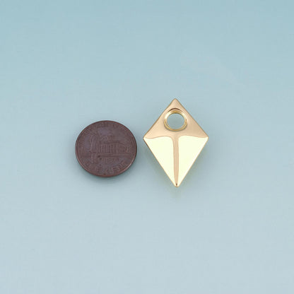 18K Gold Filled Rhombus Pendant,Minimalist Charm Bracelet Necklace for DIY Jewelry Making Supply