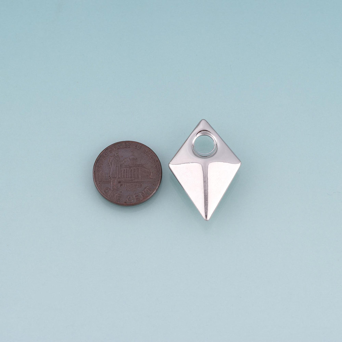 18K Gold Filled Rhombus Pendant,Minimalist Charm Bracelet Necklace for DIY Jewelry Making Supply