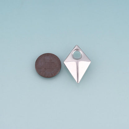 18K Gold Filled Rhombus Pendant,Minimalist Charm Bracelet Necklace for DIY Jewelry Making Supply