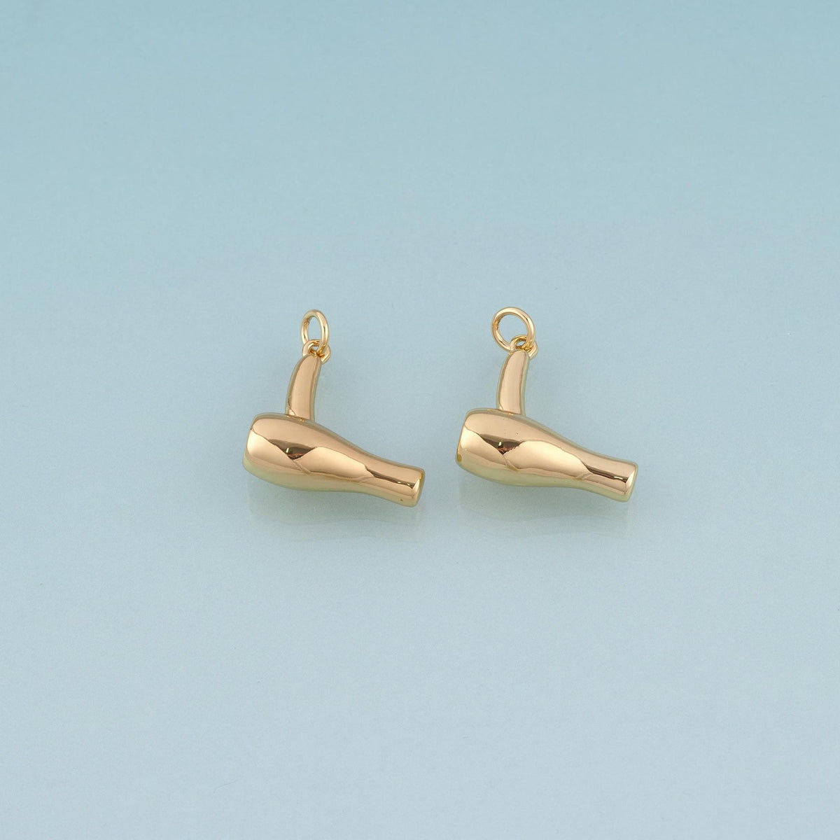 18K Gold Filled Hair Dryer Pendant,Barber Set Charm Bracelet Necklace for DIY Jewelry Making Supply