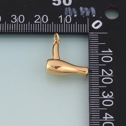 18K Gold Filled Hair Dryer Pendant,Barber Set Charm Bracelet Necklace for DIY Jewelry Making Supply