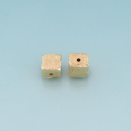 18K Gold Filled Cube Beads,Minimalist Spacer Bead Bracelet Necklace for DIY Jewelry Making Supply