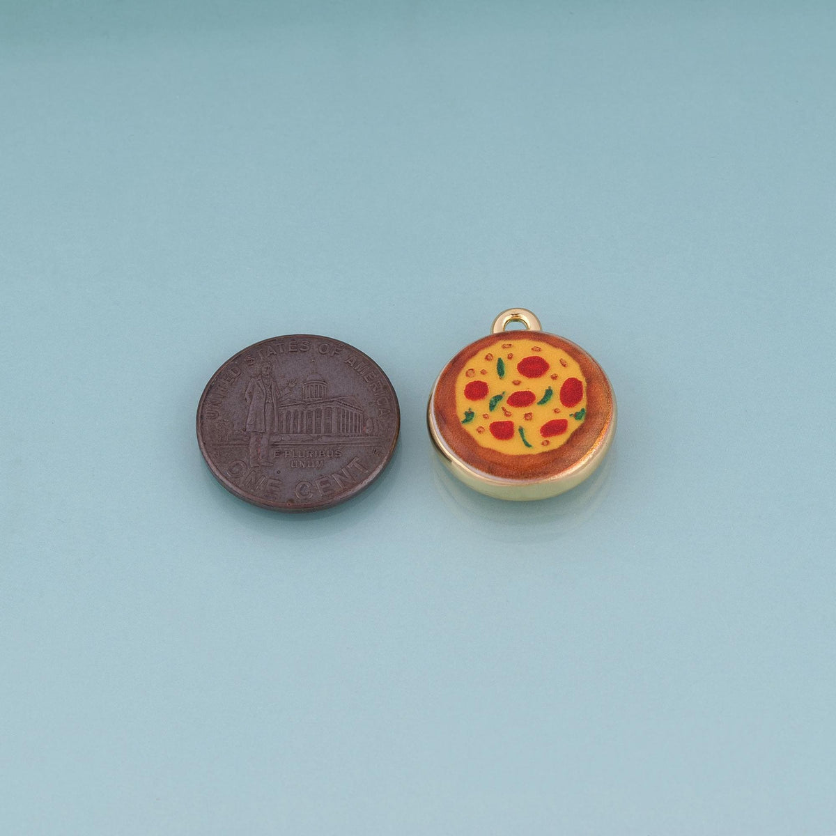 18K Gold Filled Ceramics Round Pendant,Enamel Illustration Charm Bracelet Necklace for DIY Jewelry Making Supply