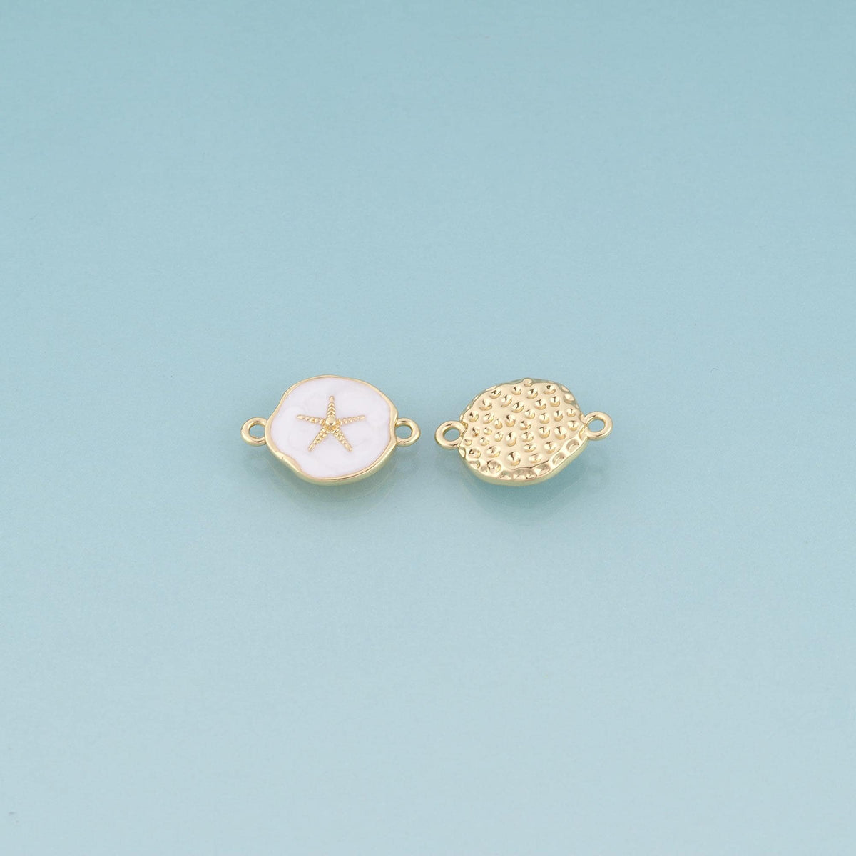 18K Gold Filled Enamel Starfish Connector,Ocean Charm Connector Bracelet Necklace for DIY Jewelry Making Supply