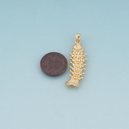18K Gold Filled Enamel Fish Pendant,Ocean Charm Bracelet Necklace for DIY Jewelry Making Supply