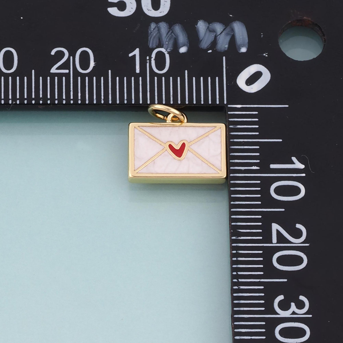 18K Gold Filled Enamel Love Envelope Pendant,Love Letter Theme Bracelet Necklace for DIY Jewelry Making Supply