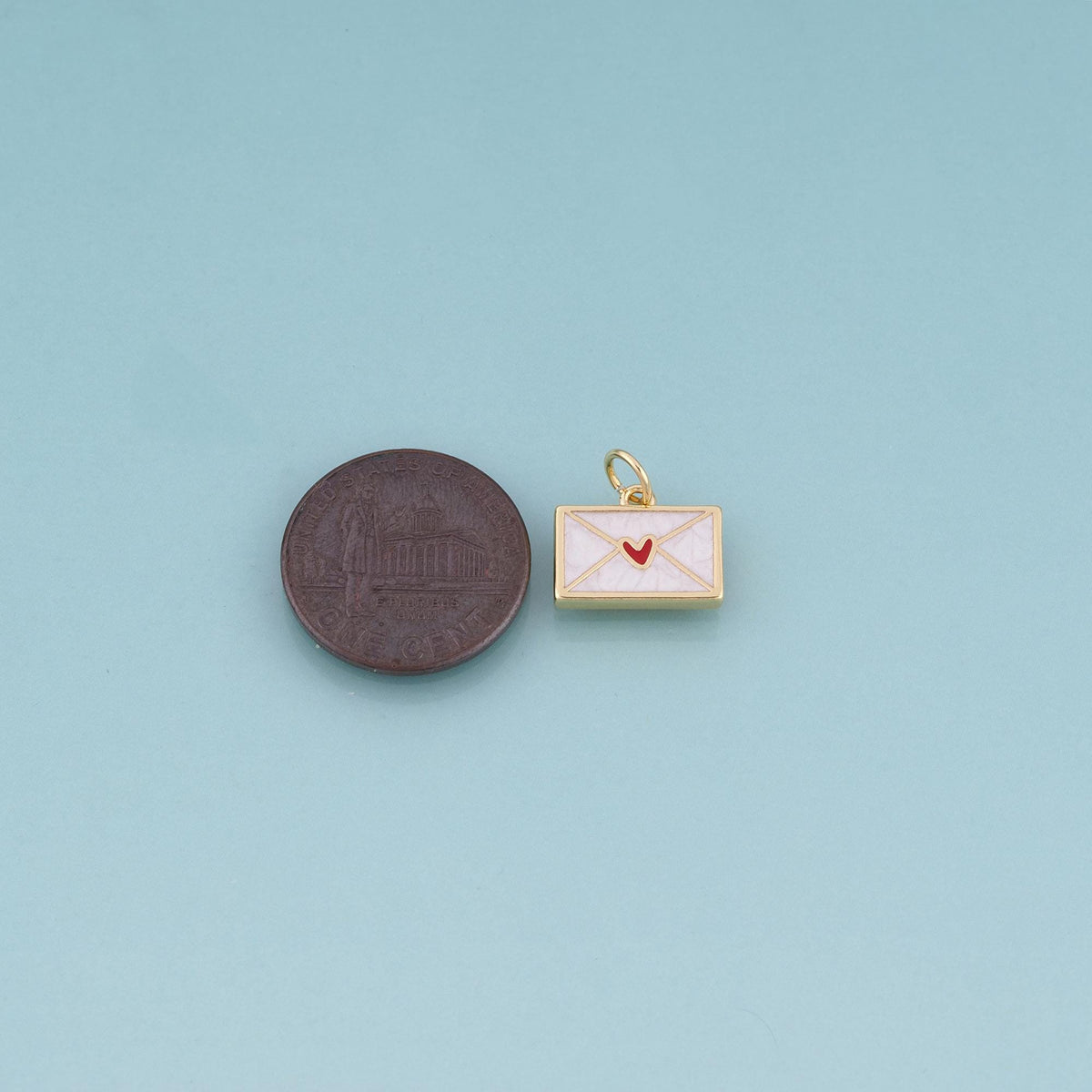 18K Gold Filled Enamel Love Envelope Pendant,Love Letter Theme Bracelet Necklace for DIY Jewelry Making Supply
