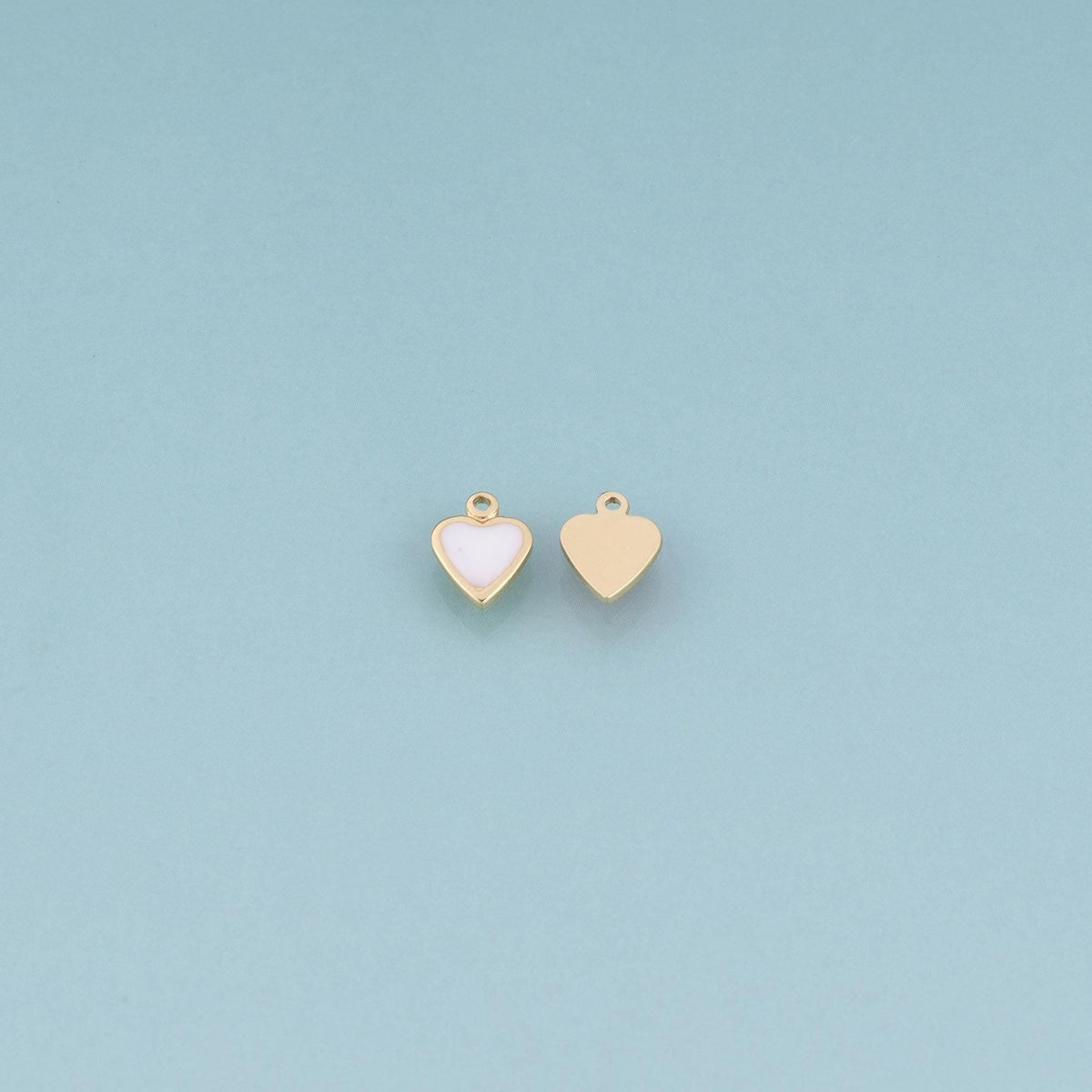 18K Gold Filled Enamel Heart Charm Pendant for Jewelry Making