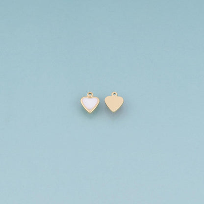 18K Gold Filled Enamel Heart Charm Pendant for Jewelry Making