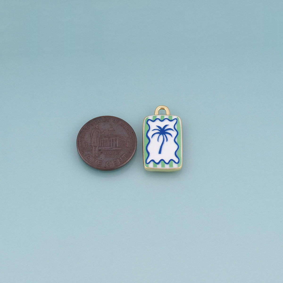 18K Gold Filled Enamel Charm Pendant for Jewelry Making