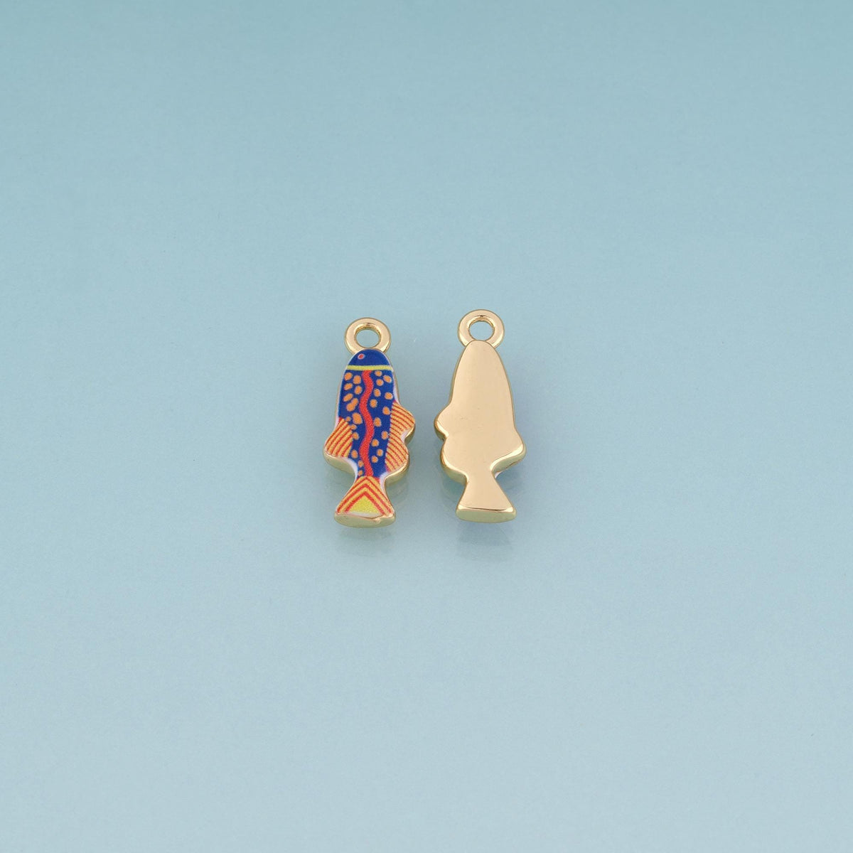 18K Gold Filled Enamel Fish Charm Pendant for Jewelry Making
