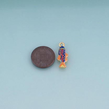 18K Gold Filled Enamel Fish Charm Pendant for Jewelry Making