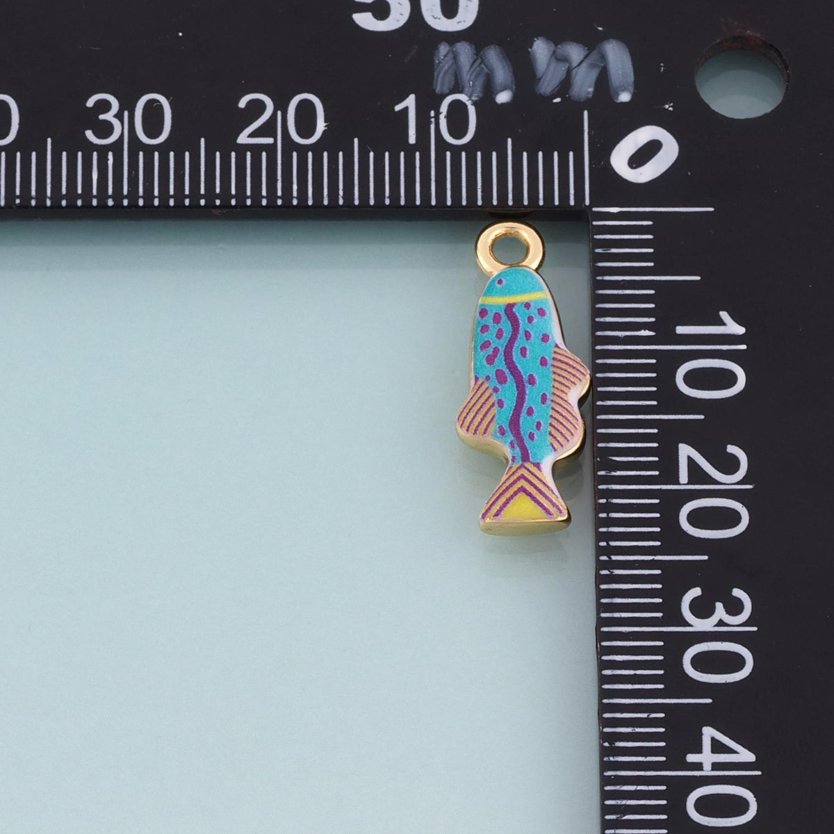 18K Gold Filled Enamel Fish Charm Pendant for Jewelry Making