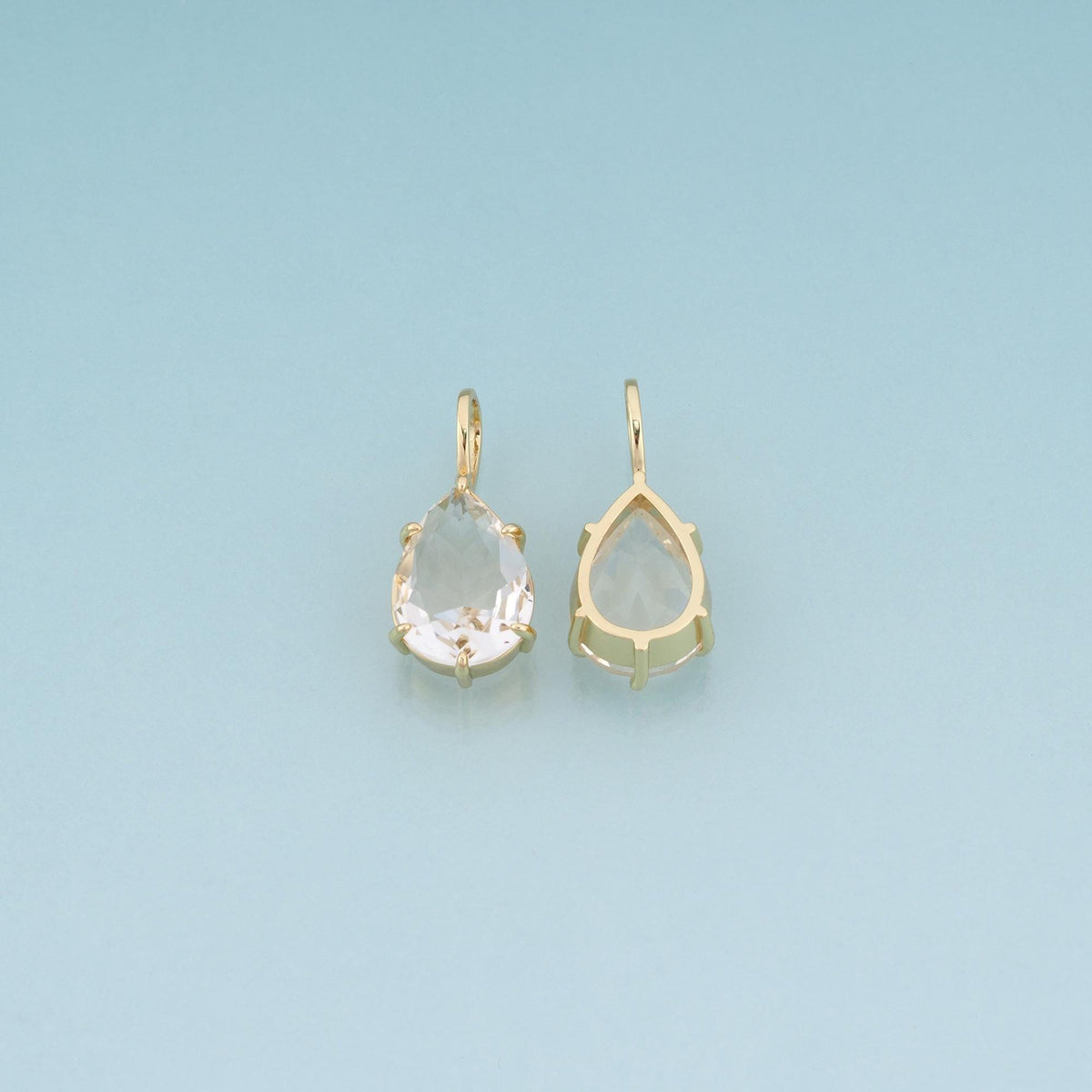 18K Gold Filled Teardrop Gemstone Pendant, Colorful Crystal Drop Charm Bracelet Necklace for DIY Jewelry Making Supply