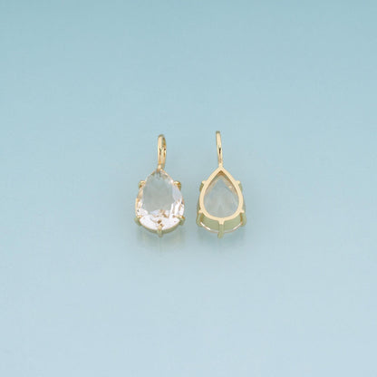 18K Gold Filled Teardrop Gemstone Pendant, Colorful Crystal Drop Charm Bracelet Necklace for DIY Jewelry Making Supply