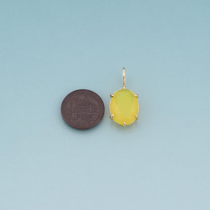 18K Gold Filled Oval Charm Pendant for Jewelry Making
