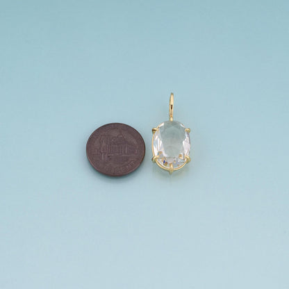 18K Gold Filled Oval Charm Pendant for Jewelry Making