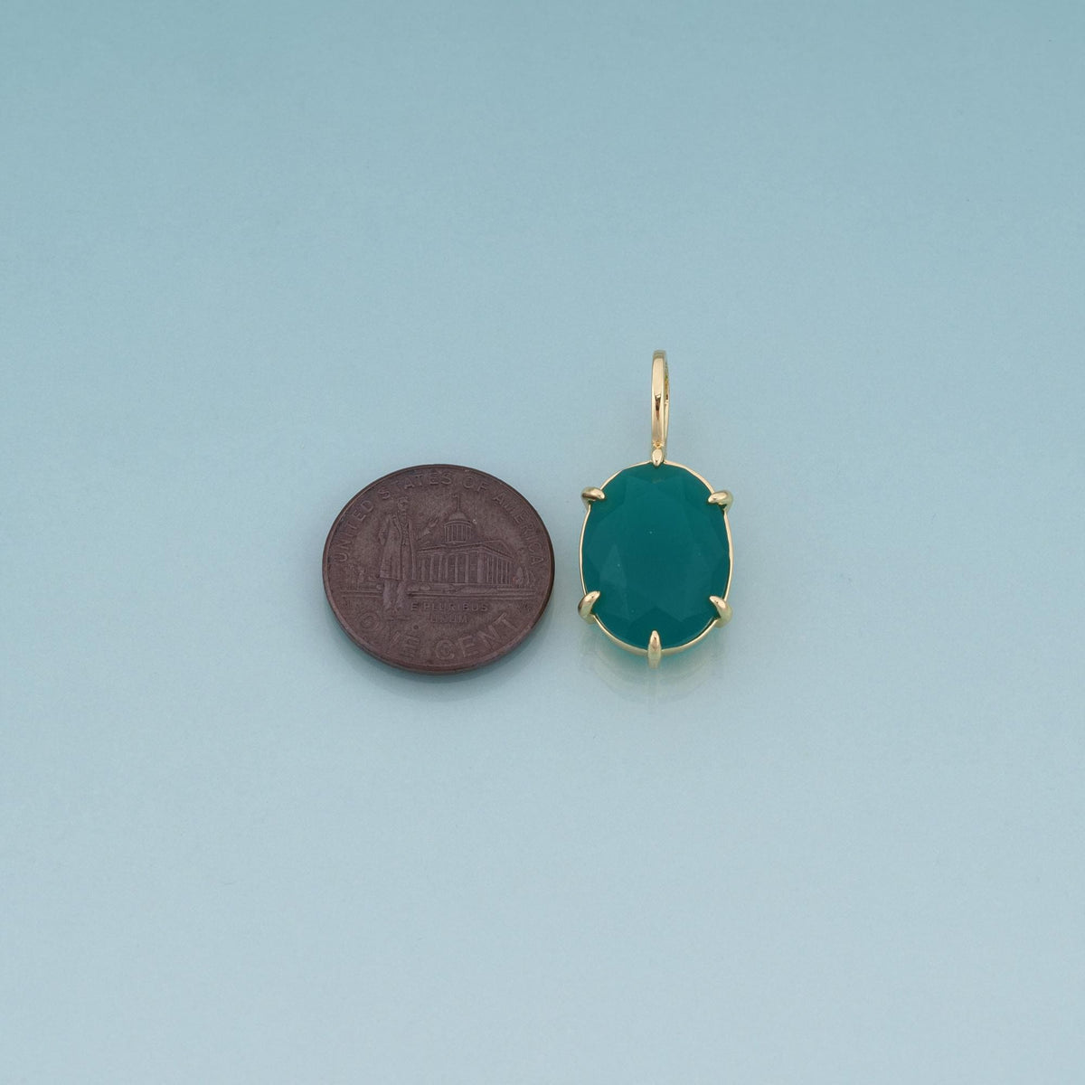 18K Gold Filled Oval Charm Pendant for Jewelry Making