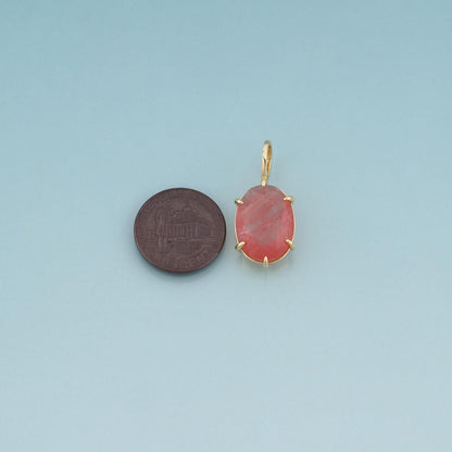 18K Gold Filled Oval Charm Pendant for Jewelry Making
