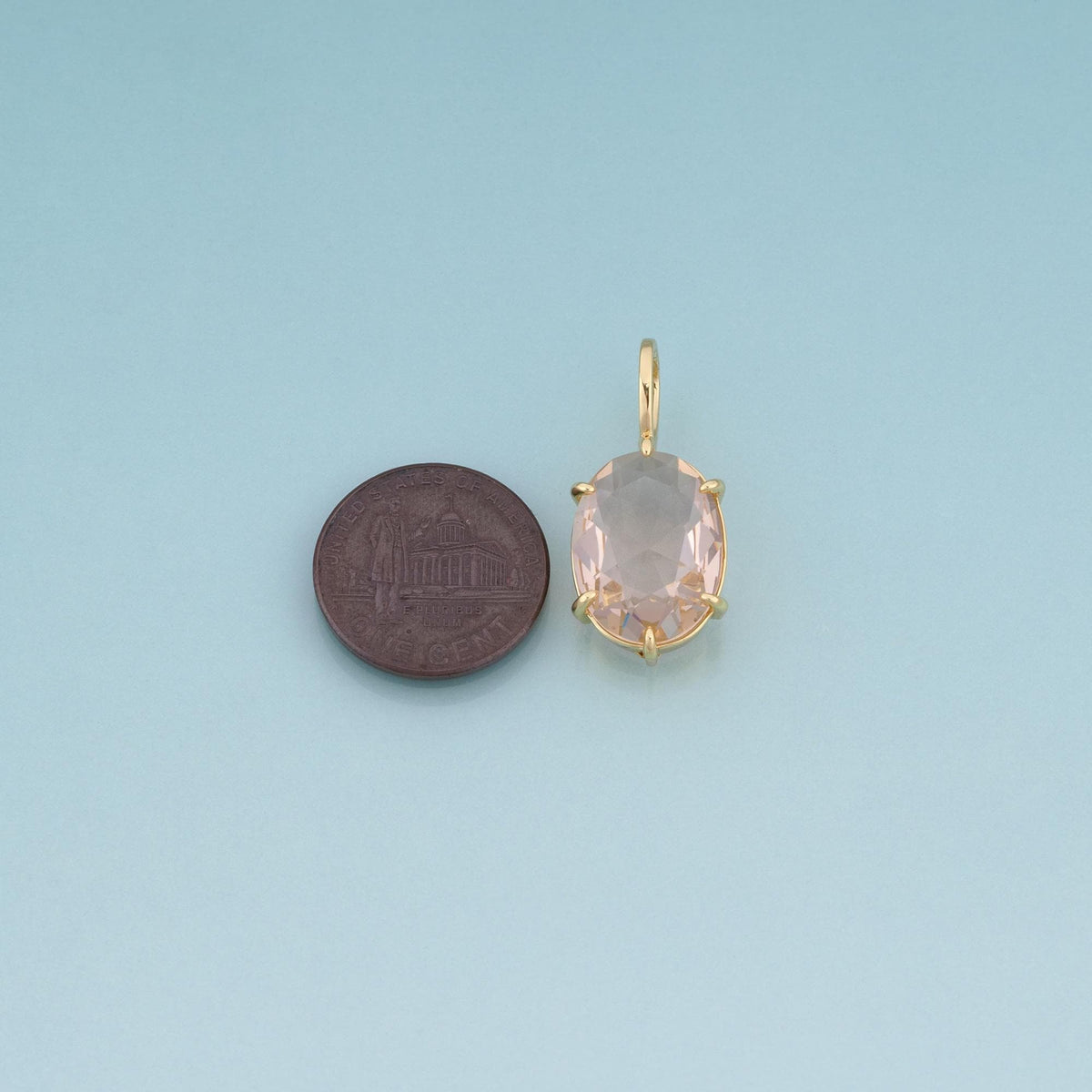 18K Gold Filled Oval Charm Pendant for Jewelry Making