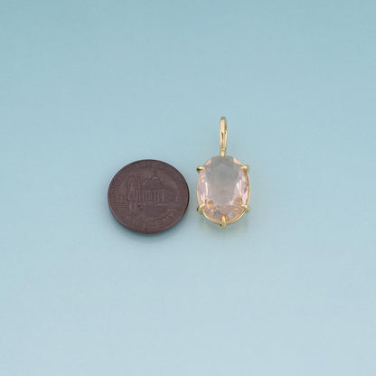 18K Gold Filled Oval Charm Pendant for Jewelry Making