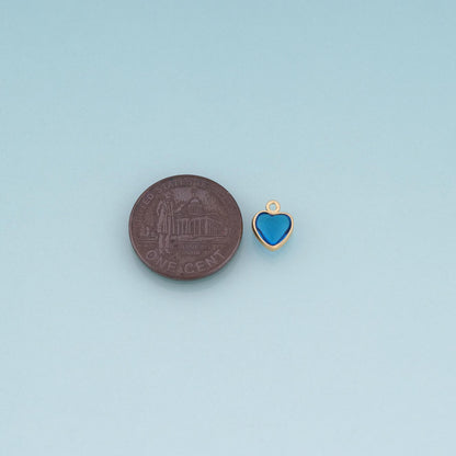 18K Gold Filled Heart Charm Pendant for Jewelry Making