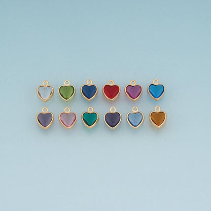 18K Gold Filled Heart Charm Pendant for Jewelry Making