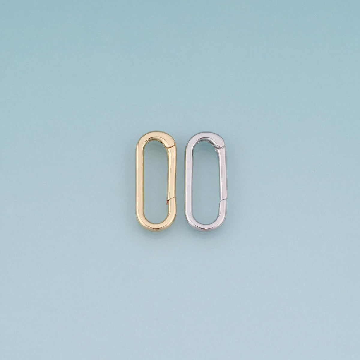 18K Gold Filled Oval Spring Clasp Pendant,Minimalist Charm Bracelet Necklace for DIY Jewelry Making Supply